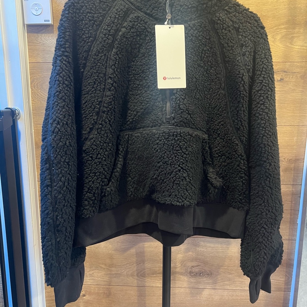 🖤 Lululemon Scuba Oversized Sherpa 1/2 Zip – Black (M/L, NWT)